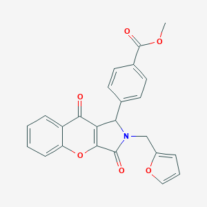 molecular formula C24H17NO6 B356565 methyl 4-{2-[(furan-2-yl)methyl]-3,9-dioxo-1H,2H,3H,9H-chromeno[2,3-c]pyrrol-1-yl}benzoate CAS No. 846581-12-2