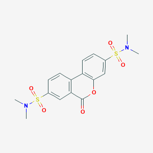 molecular formula C17H18N2O6S2 B3565662 N3,N3,N8,N8-tetramethyl-6-oxo-6H-benzo[c]chromene-3,8-disulfonamide 