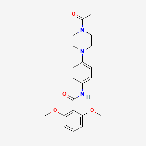 molecular formula C21H25N3O4 B3565693 N-[4-(4-acetylpiperazin-1-yl)phenyl]-2,6-dimethoxybenzamide 