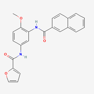 molecular formula C23H18N2O4 B3565713 N-[4-METHOXY-3-(NAPHTHALENE-2-AMIDO)PHENYL]FURAN-2-CARBOXAMIDE 