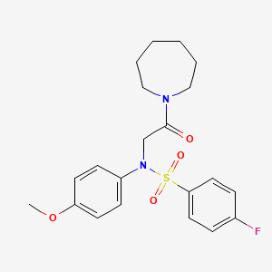 molecular formula C21H25FN2O4S B3565797 N-[2-(azepan-1-yl)-2-oxoethyl]-4-fluoro-N-(4-methoxyphenyl)benzenesulfonamide 