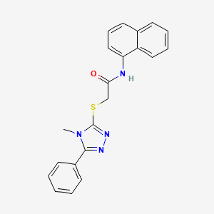 molecular formula C21H18N4OS B3565876 2-[(4-methyl-5-phenyl-4H-1,2,4-triazol-3-yl)sulfanyl]-N-(naphthalen-1-yl)acetamide CAS No. 482653-70-3