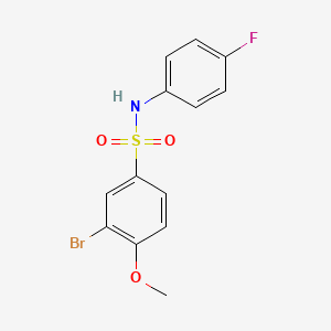 molecular formula C13H11BrFNO3S B3565899 3-bromo-N-(4-fluorophenyl)-4-methoxybenzenesulfonamide 
