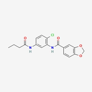 molecular formula C18H17ClN2O4 B3566064 N-[5-(butanoylamino)-2-chlorophenyl]-1,3-benzodioxole-5-carboxamide 