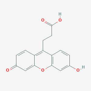molecular formula C16H12O5 B035661 6-Hydroxy-3-oxo-3H-xanthene-9-propionic acid CAS No. 16290-22-5