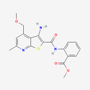 molecular formula C19H19N3O4S B3566179 METHYL 2-[3-AMINO-4-(METHOXYMETHYL)-6-METHYLTHIENO[2,3-B]PYRIDINE-2-AMIDO]BENZOATE 