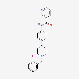 molecular formula C23H23FN4O B3566224 N-{4-[4-(2-fluorobenzyl)piperazin-1-yl]phenyl}pyridine-3-carboxamide 