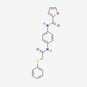 molecular formula C19H16N2O3S B3566248 N-(4-{[2-(phenylthio)acetyl]amino}phenyl)-2-furamide 