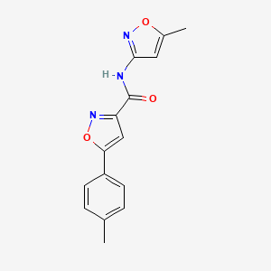 molecular formula C15H13N3O3 B3566289 N-(5-methyl-1,2-oxazol-3-yl)-5-(4-methylphenyl)-1,2-oxazole-3-carboxamide 