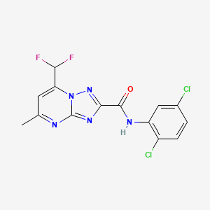 molecular formula C14H9Cl2F2N5O B3566336 N-(2,5-dichlorophenyl)-7-(difluoromethyl)-5-methyl[1,2,4]triazolo[1,5-a]pyrimidine-2-carboxamide 