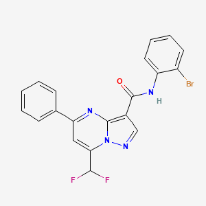 molecular formula C20H13BrF2N4O B3566401 N-(2-bromophenyl)-7-(difluoromethyl)-5-phenylpyrazolo[1,5-a]pyrimidine-3-carboxamide 