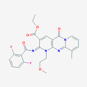 B356644 Ethyl 6-(2,6-difluorobenzoyl)imino-7-(2-methoxyethyl)-11-methyl-2-oxo-1,7,9-triazatricyclo[8.4.0.03,8]tetradeca-3(8),4,9,11,13-pentaene-5-carboxylate CAS No. 848683-32-9