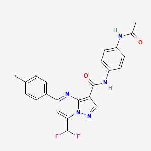 molecular formula C23H19F2N5O2 B3566444 N-[4-(acetylamino)phenyl]-7-(difluoromethyl)-5-(4-methylphenyl)pyrazolo[1,5-a]pyrimidine-3-carboxamide 