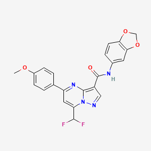molecular formula C22H16F2N4O4 B3566467 N-(1,3-benzodioxol-5-yl)-7-(difluoromethyl)-5-(4-methoxyphenyl)pyrazolo[1,5-a]pyrimidine-3-carboxamide 