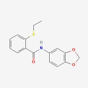 molecular formula C16H15NO3S B3566498 N-(2H-1,3-BENZODIOXOL-5-YL)-2-(ETHYLSULFANYL)BENZAMIDE 