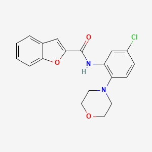 molecular formula C19H17ClN2O3 B3566547 N-[5-chloro-2-(4-morpholinyl)phenyl]-1-benzofuran-2-carboxamide 