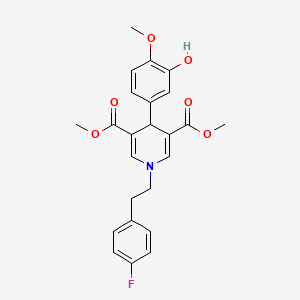 molecular formula C24H24FNO6 B3566598 dimethyl 1-[2-(4-fluorophenyl)ethyl]-4-(3-hydroxy-4-methoxyphenyl)-1,4-dihydro-3,5-pyridinedicarboxylate 