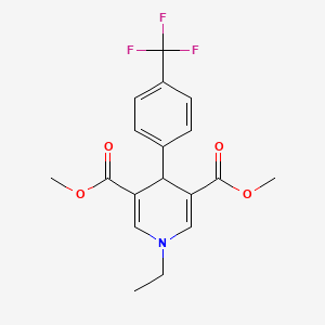molecular formula C18H18F3NO4 B3566612 dimethyl 1-ethyl-4-[4-(trifluoromethyl)phenyl]-1,4-dihydro-3,5-pyridinedicarboxylate 