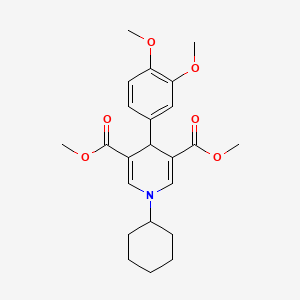 molecular formula C23H29NO6 B3566618 dimethyl 1-cyclohexyl-4-(3,4-dimethoxyphenyl)-1,4-dihydro-3,5-pyridinedicarboxylate 