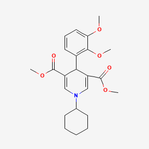 molecular formula C23H29NO6 B3566623 dimethyl 1-cyclohexyl-4-(2,3-dimethoxyphenyl)-1,4-dihydro-3,5-pyridinedicarboxylate 
