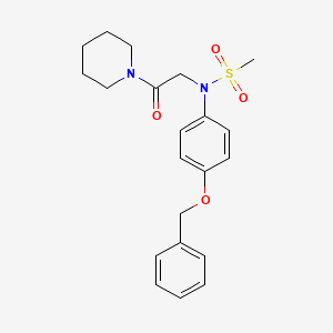 molecular formula C21H26N2O4S B3566750 N-[4-(benzyloxy)phenyl]-N-[2-oxo-2-(1-piperidinyl)ethyl]methanesulfonamide 