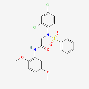 molecular formula C22H20Cl2N2O5S B3566763 N~2~-(2,4-dichlorophenyl)-N~1~-(2,5-dimethoxyphenyl)-N~2~-(phenylsulfonyl)glycinamide 