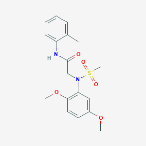 molecular formula C18H22N2O5S B3566765 N~2~-(2,5-dimethoxyphenyl)-N~1~-(2-methylphenyl)-N~2~-(methylsulfonyl)glycinamide 