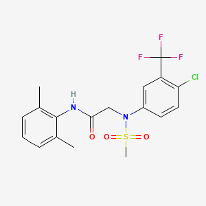 molecular formula C18H18ClF3N2O3S B3566795 N~2~-[4-chloro-3-(trifluoromethyl)phenyl]-N~1~-(2,6-dimethylphenyl)-N~2~-(methylsulfonyl)glycinamide 