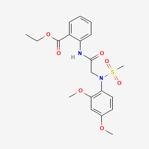 molecular formula C20H24N2O7S B3566805 ethyl 2-{[N-(2,4-dimethoxyphenyl)-N-(methylsulfonyl)glycyl]amino}benzoate 