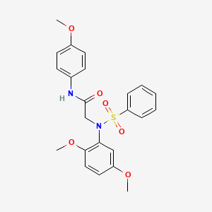 molecular formula C23H24N2O6S B3566818 N~2~-(2,5-dimethoxyphenyl)-N~1~-(4-methoxyphenyl)-N~2~-(phenylsulfonyl)glycinamide 