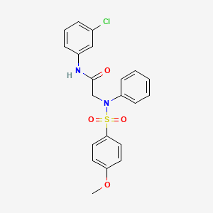 molecular formula C21H19ClN2O4S B3566833 N-(3-chlorophenyl)-2-(N-(4-methoxyphenyl)sulfonylanilino)acetamide 