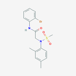 molecular formula C17H19BrN2O3S B3566846 N~1~-(2-bromophenyl)-N~2~-(2,4-dimethylphenyl)-N~2~-(methylsulfonyl)glycinamide 