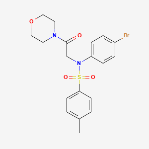 molecular formula C19H21BrN2O4S B3566860 N-(4-Bromo-phenyl)-4-methyl-N-(2-morpholin-4-yl-2-oxo-ethyl)-benzenesulfonamide 