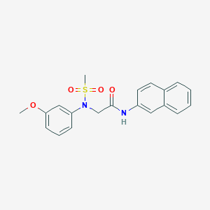 molecular formula C20H20N2O4S B3566886 N~2~-(3-methoxyphenyl)-N~2~-(methylsulfonyl)-N~1~-2-naphthylglycinamide 