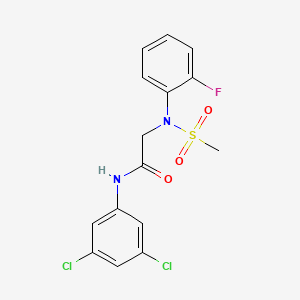 molecular formula C15H13Cl2FN2O3S B3566894 N-(3,5-dichlorophenyl)-2-(2-fluoro-N-methylsulfonylanilino)acetamide 