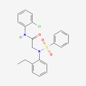 molecular formula C22H21ClN2O3S B3566898 N~1~-(2-chlorophenyl)-N~2~-(2-ethylphenyl)-N~2~-(phenylsulfonyl)glycinamide 