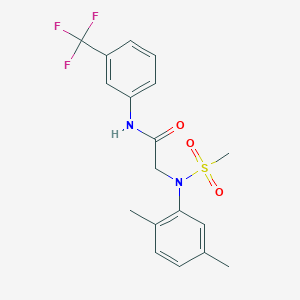 molecular formula C18H19F3N2O3S B3566933 N~2~-(2,5-dimethylphenyl)-N~2~-(methylsulfonyl)-N~1~-[3-(trifluoromethyl)phenyl]glycinamide 
