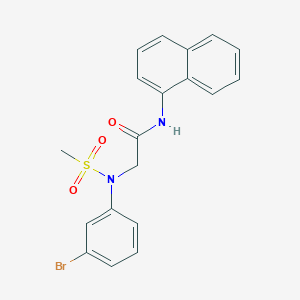 molecular formula C19H17BrN2O3S B3566941 N~2~-(3-bromophenyl)-N~2~-(methylsulfonyl)-N~1~-1-naphthylglycinamide 