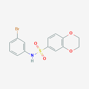 molecular formula C14H12BrNO4S B3566948 N-(3-bromophenyl)-2,3-dihydro-1,4-benzodioxine-6-sulfonamide 
