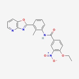 molecular formula C22H18N4O5 B3566971 4-ethoxy-N-[2-methyl-3-([1,3]oxazolo[4,5-b]pyridin-2-yl)phenyl]-3-nitrobenzamide 