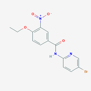 molecular formula C14H12BrN3O4 B3566978 N-(5-bromopyridin-2-yl)-4-ethoxy-3-nitrobenzamide 