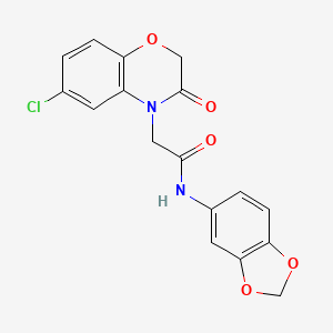 molecular formula C17H13ClN2O5 B3567095 N-(1,3-benzodioxol-5-yl)-2-(6-chloro-3-oxo-2,3-dihydro-4H-1,4-benzoxazin-4-yl)acetamide 