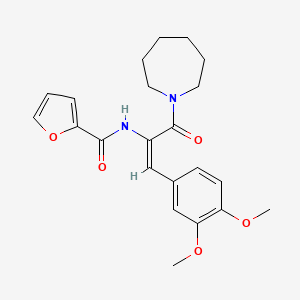 molecular formula C22H26N2O5 B3567114 N-[1-(1-azepanylcarbonyl)-2-(3,4-dimethoxyphenyl)vinyl]-2-furamide 