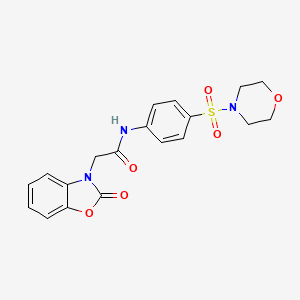 molecular formula C19H19N3O6S B3567159 N-[4-(MORPHOLINE-4-SULFONYL)PHENYL]-2-(2-OXO-2,3-DIHYDRO-1,3-BENZOXAZOL-3-YL)ACETAMIDE 