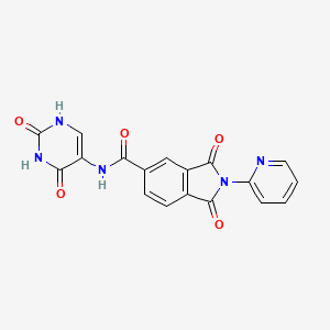 molecular formula C18H11N5O5 B3567216 N-(2,4-dioxo-1,2,3,4-tetrahydro-5-pyrimidinyl)-1,3-dioxo-2-(2-pyridinyl)-5-isoindolinecarboxamide 