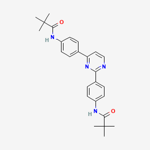 molecular formula C26H30N4O2 B3567219 N-[4-[2-[4-(2,2-dimethylpropanoylamino)phenyl]pyrimidin-4-yl]phenyl]-2,2-dimethylpropanamide 