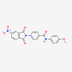 molecular formula C22H15N3O6 B3567224 N-(4-methoxyphenyl)-4-(5-nitro-1,3-dioxo-1,3-dihydro-2H-isoindol-2-yl)benzamide 