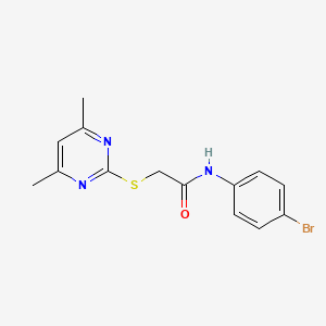molecular formula C14H14BrN3OS B3567231 N-(4-bromophenyl)-2-[(4,6-dimethylpyrimidin-2-yl)sulfanyl]acetamide 