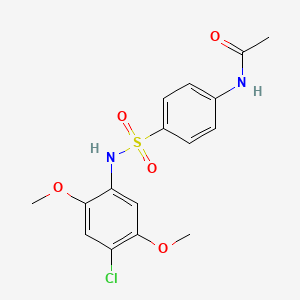 molecular formula C16H17ClN2O5S B3567261 N-{4-[(4-chloro-2,5-dimethoxyphenyl)sulfamoyl]phenyl}acetamide 