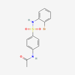 molecular formula C14H13BrN2O3S B3567267 N-(4-{[(2-bromophenyl)amino]sulfonyl}phenyl)acetamide 